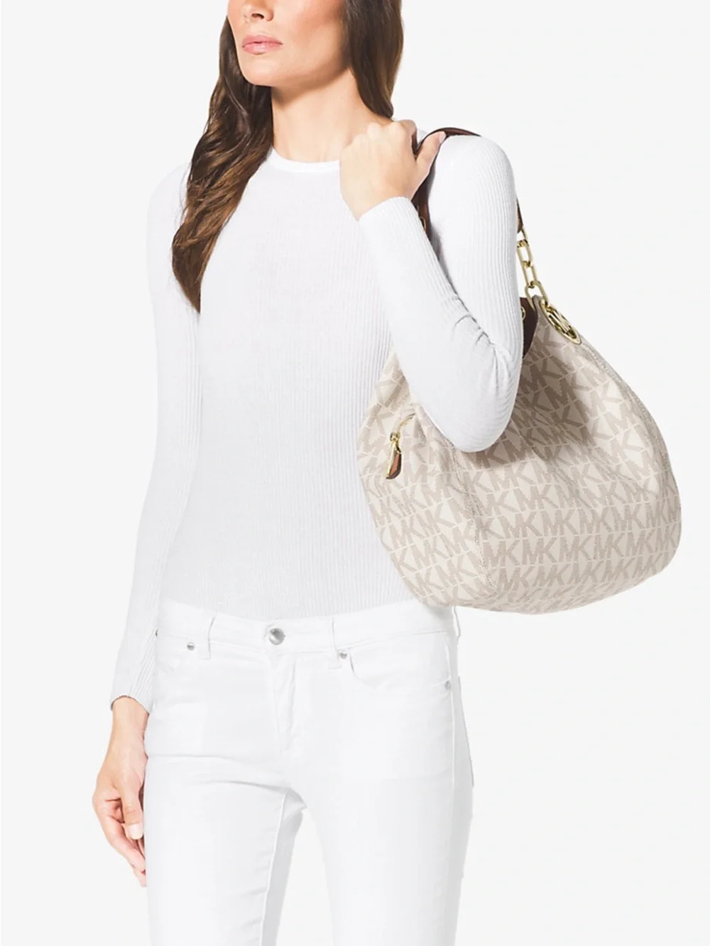 Michael‎ Kors Fulton Monogram Logo Shoulder Bag